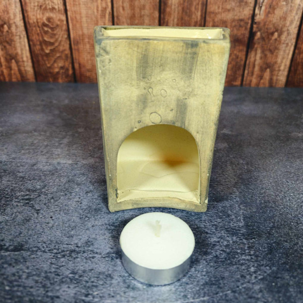 Brûleur de fondants en céramique grise motif Bonzaï