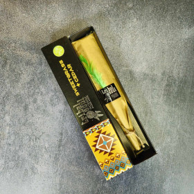 Boîte décorative de l’encens sweetgrass & cèdre avec plume de fumigation traditionnelle