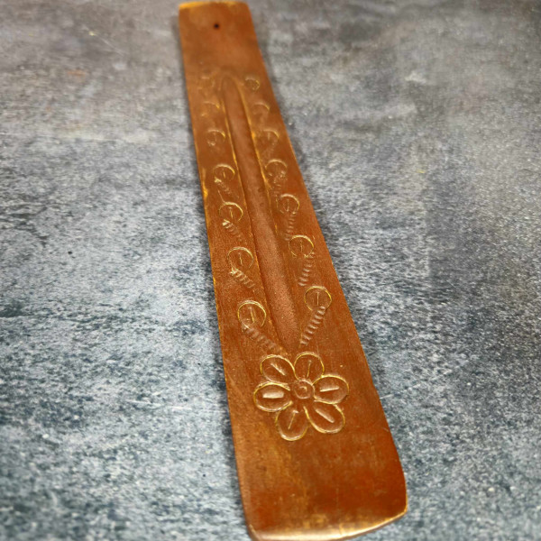 Porte-encens en bois de manguier sculpté
