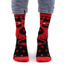 Chaussettes en bambou dragon rouge – Confort et énergie