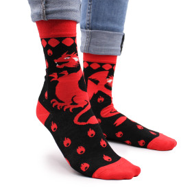 Chaussettes en bambou dragon rouge – Confort et énergie