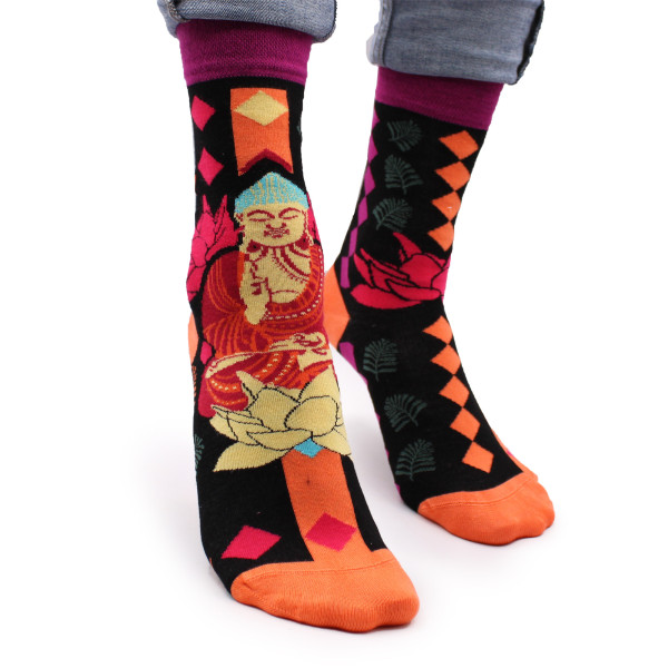Chaussettes en Bambou - Bouddha Rose et Lotus taille 36-40