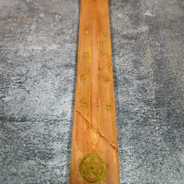 Porte-encens Pentagramme en bois de manguier
