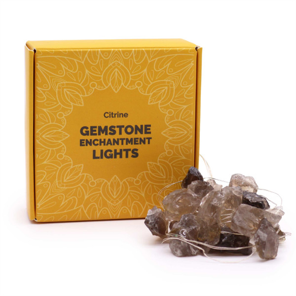 Guirlande lumineuse en pierre Citrine fumée