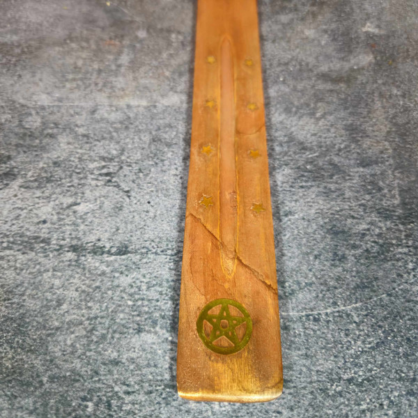 Porte-encens Pentagramme en bois de manguier