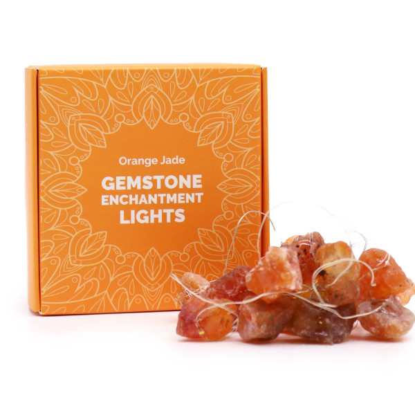 Guirlande lumineuse en pierre de Jade Orange